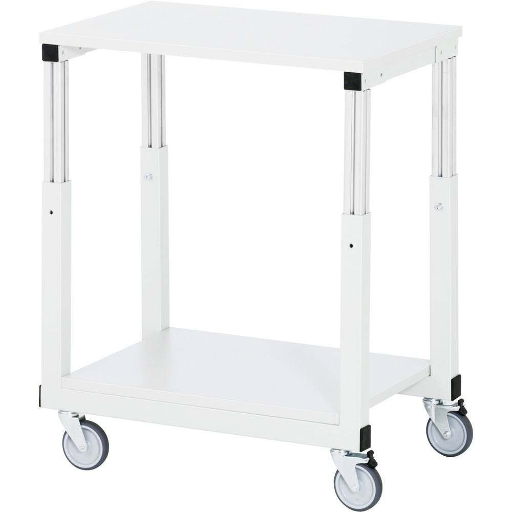 Produktabbildung: RAU mobiler Arbeitstisch Serie E, HxBxT 650-1.000 x 500 x 700 mm, Arbeitsplatte Melamin-Belag