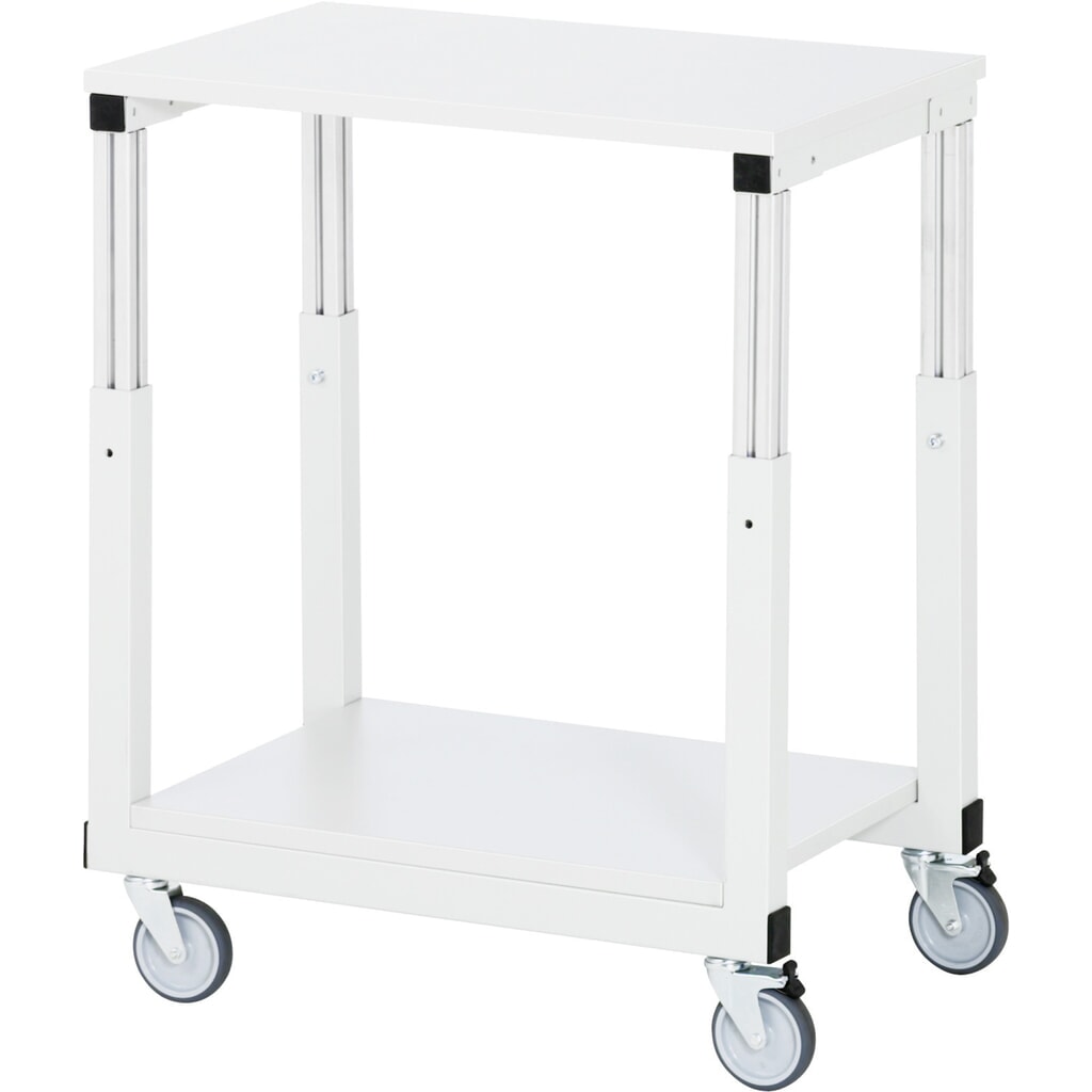 Produktabbildung: RAU mobiler Arbeitstisch Serie E, HxBxT 650-1.000 x 500 x 700 mm, Arbeitsplatte Melamin-Belag