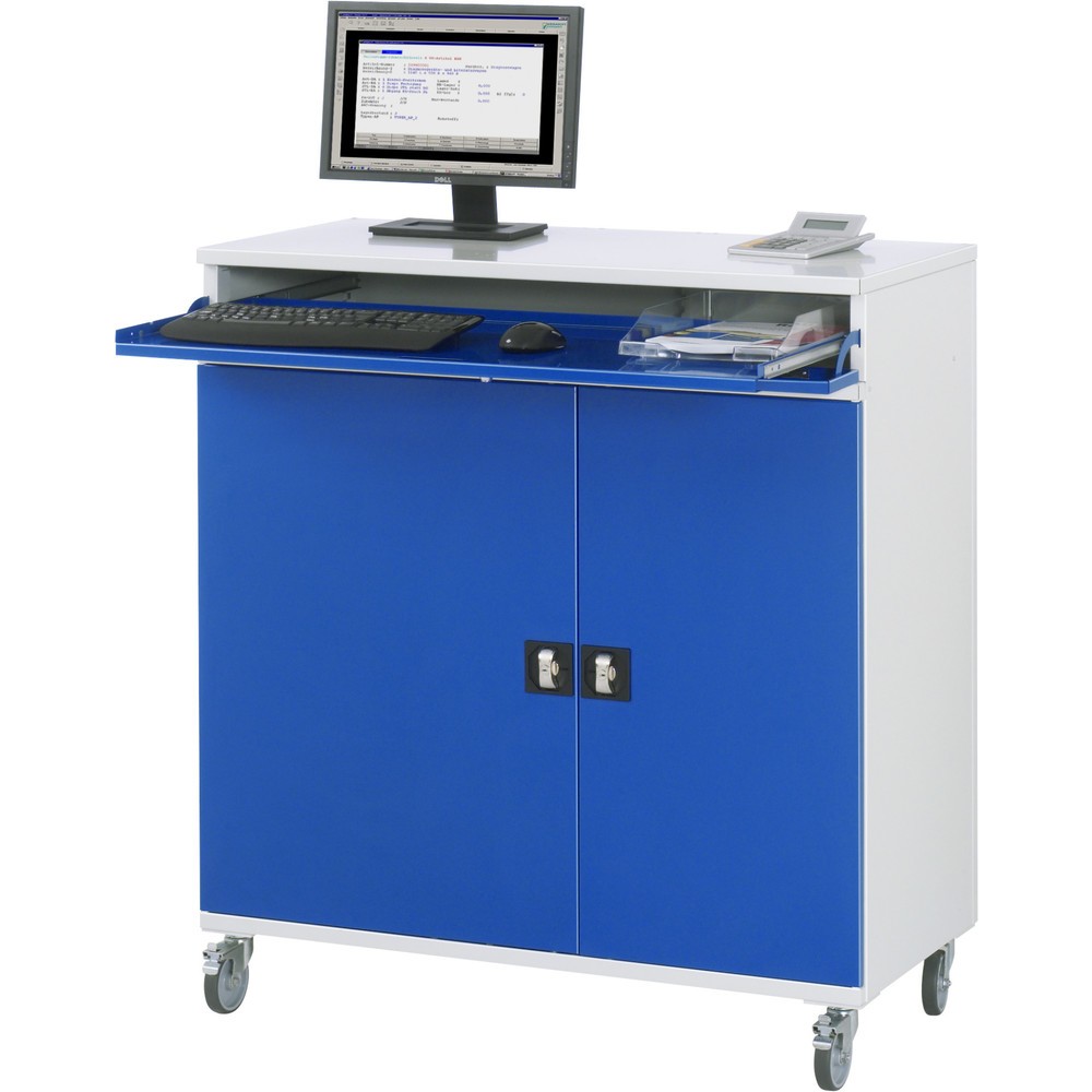 Produktabbildung Nr. 2: RAU Computer-Schrank, Tastaturauszug, Doppel-Flügeltür, mobil