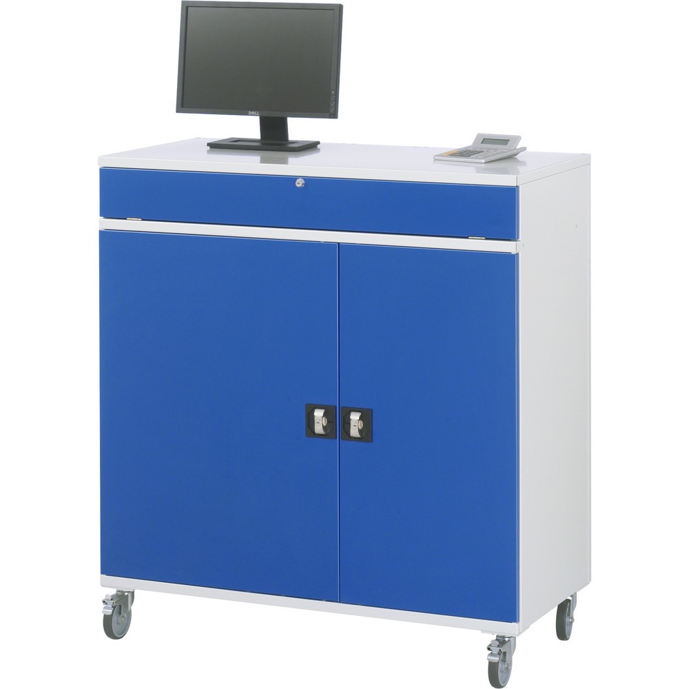Produktabbildung Nr. 3: RAU Computer-Schrank, Tastaturauszug, Doppel-Flügeltür, mobil