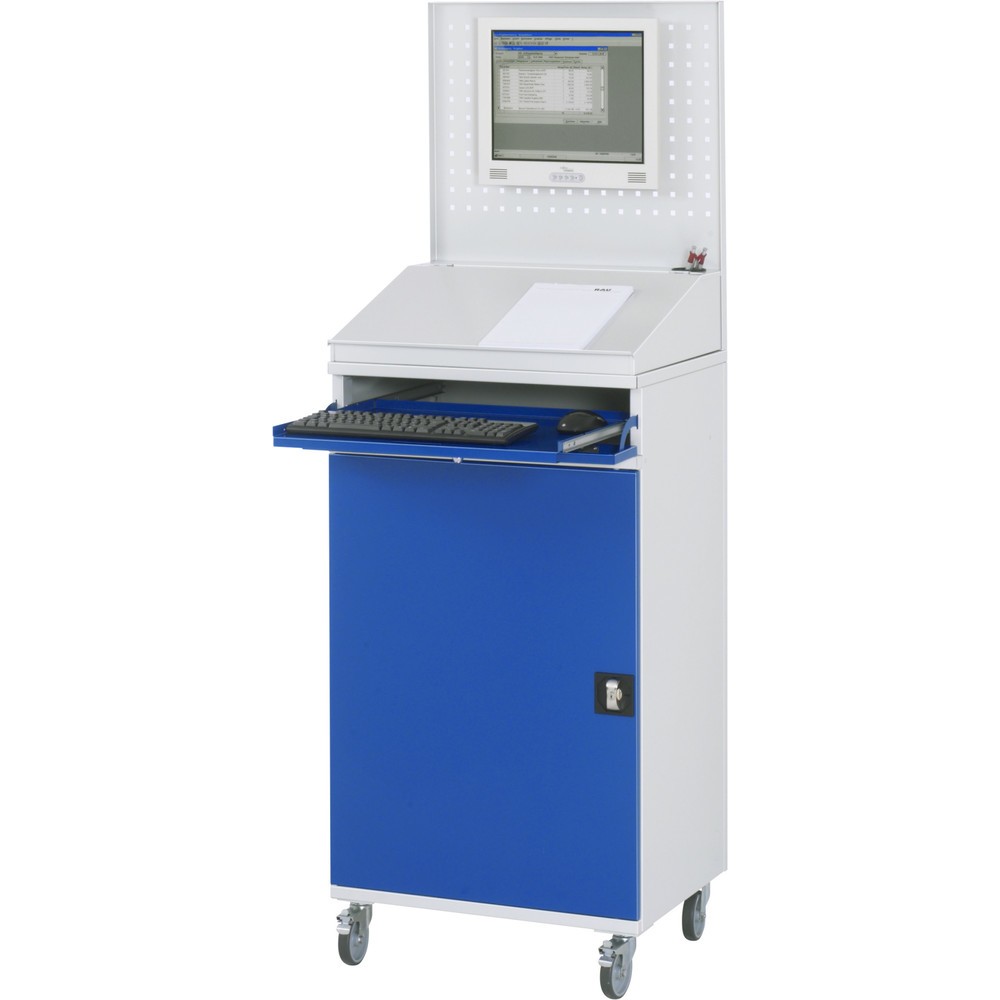 Produktabbildung Nr. 2: RAU mobiler Computer-Schrank, HxBxT 1.895 x 650 x 520 mm, mit 1 Flügeltür und Tastaturauszug