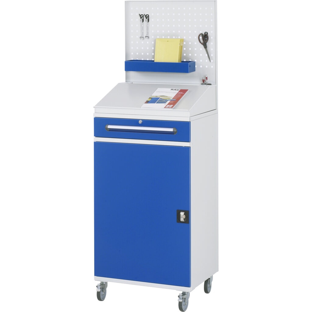 Produktabbildung Nr. 2: RAU mobiles Rollpult, HxBxT 1.235-1.895 x 650 x 520 mm, Schubladen 1 x 80, 1 x 120 mm