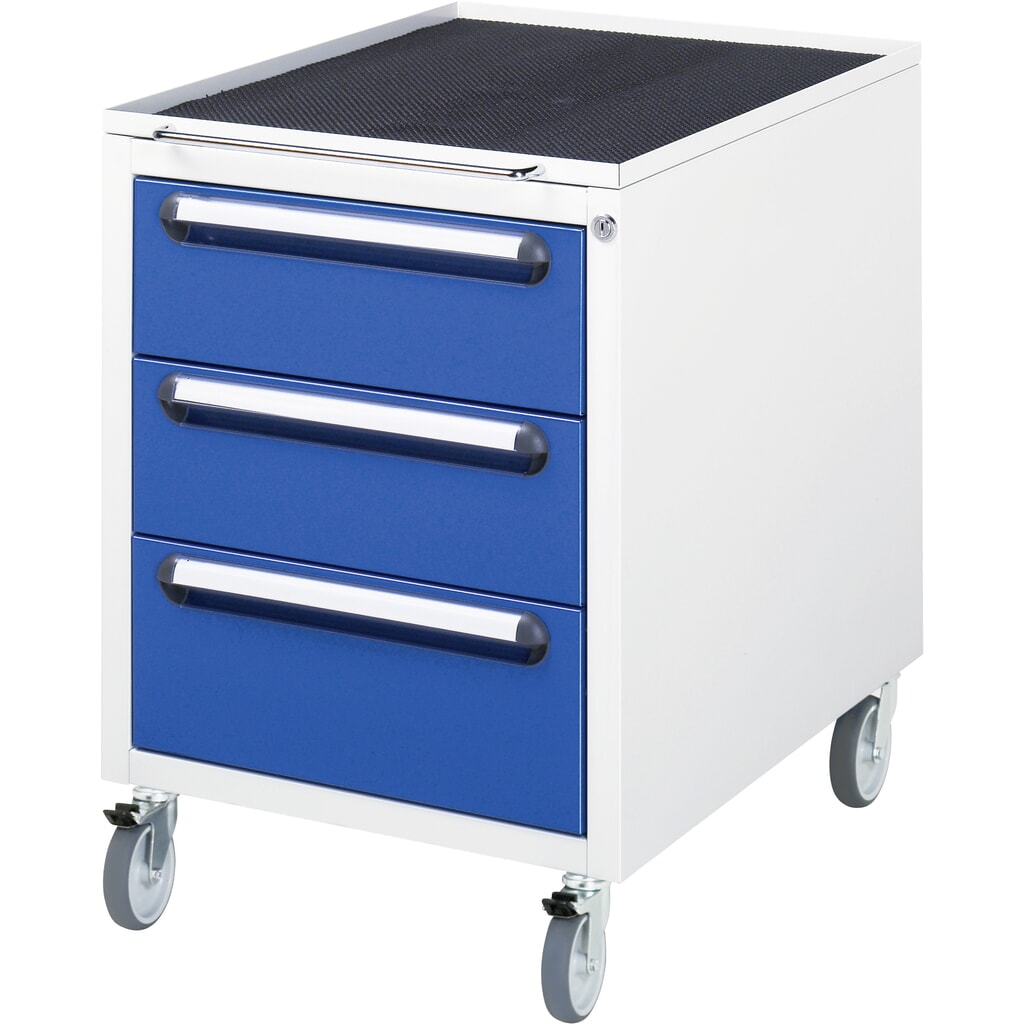 Produktabbildung: RAU Roll-Container, HxBxT 690 x 480 x 600 mm, mit 3 Schubladen