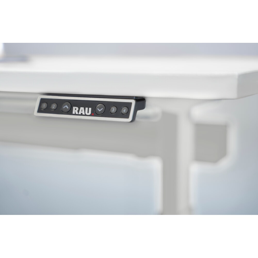 Produktabbildung Nr. 2: RAU Schreibtisch adlatus 100, elektrisch höhenverstellbar, HxBxT 650-1.300 x 2.000 x 800 mm, lichtgrau, Melamin Arbeitsplatte