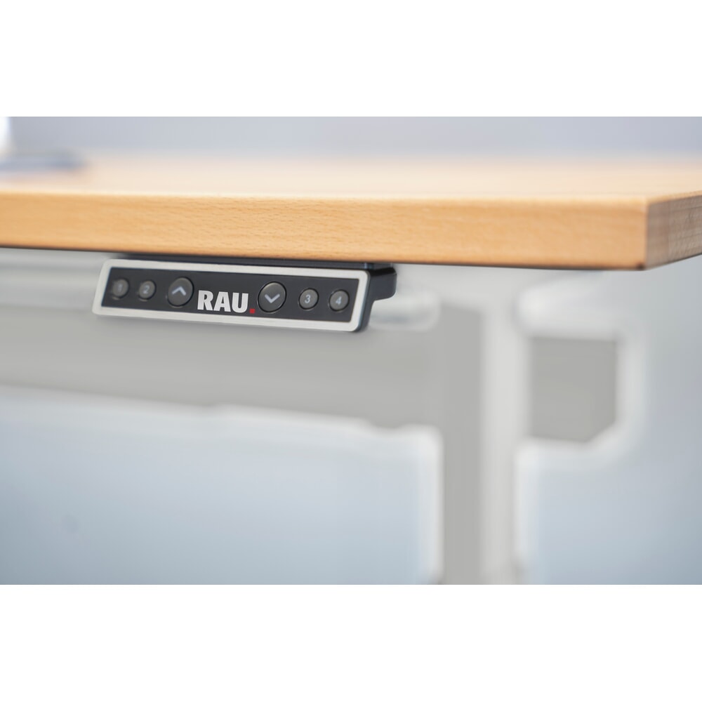 Produktabbildung Nr. 4: RAU Schreibtisch adlatus 100, elektrisch höhenverstellbar, HxBxT 650-1.300 x 2.000 x 800 mm, lichtgrau, Buche-Massiv Arbeitsplatte