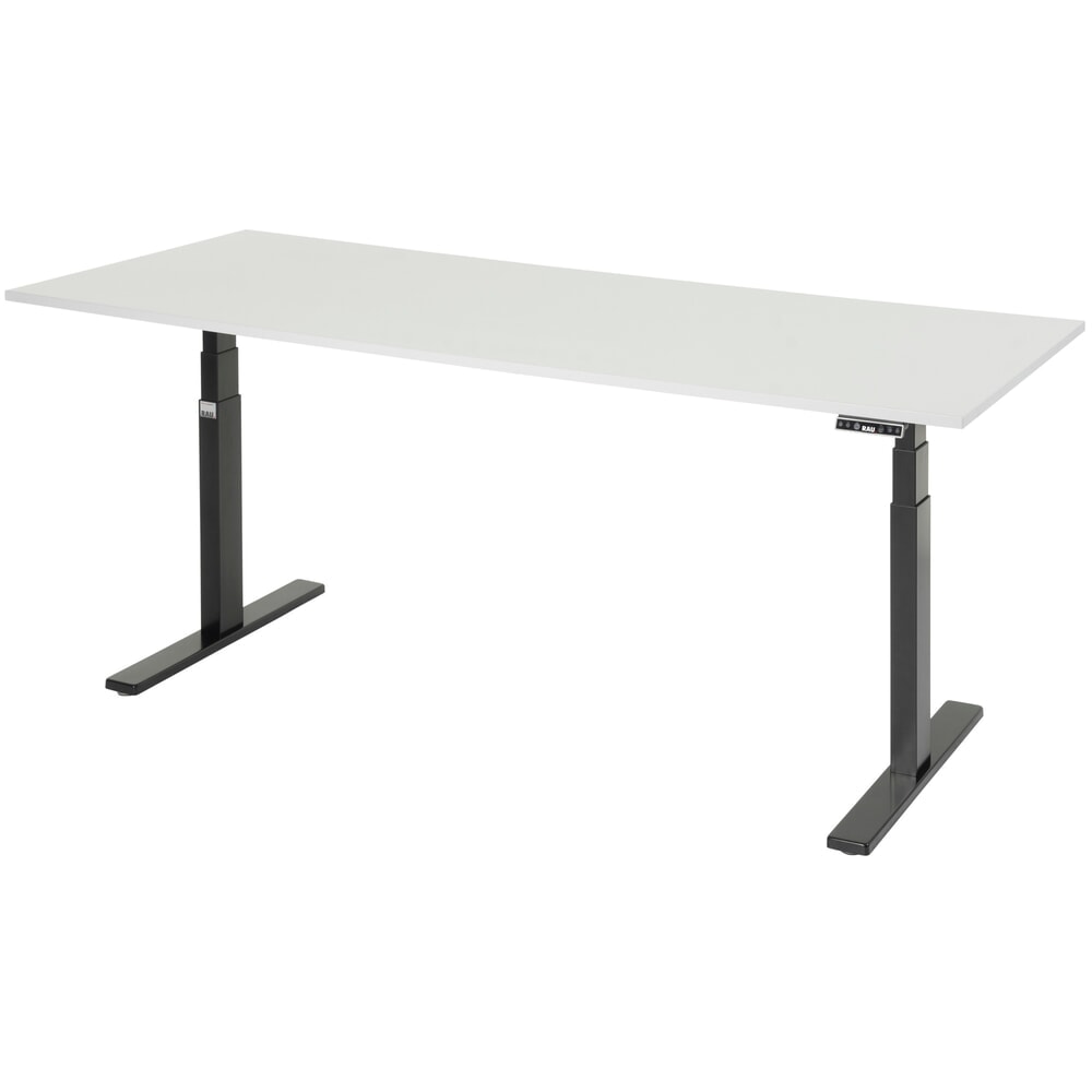 Produktabbildung Nr. 3: RAU Schreibtisch adlatus 100, elektrisch höhenverstellbar, HxBxT 650-1.300 x 2.000 x 800 mm, tiefschwarz, Melamin Arbeitsplatte