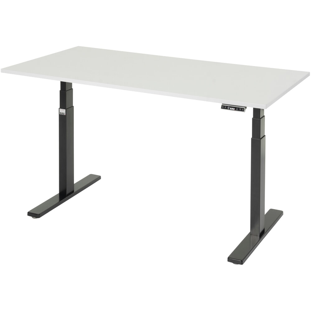 Produktabbildung Nr. 4: RAU Schreibtisch adlatus 100, elektrisch höhenverstellbar, HxBxT 650-1.300 x 1.500 x 800 mm, tiefschwarz, Melamin Arbeitsplatte
