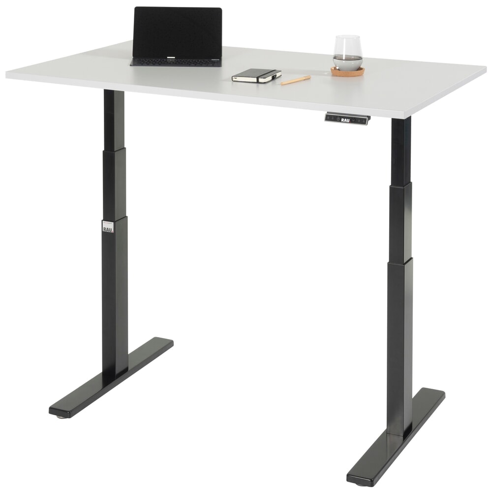 Produktabbildung Nr. 3: RAU Schreibtisch adlatus 100, elektrisch höhenverstellbar, HxBxT 650-1.300 x 1.250 x 800 mm, tiefschwarz, Melamin Arbeitsplatte