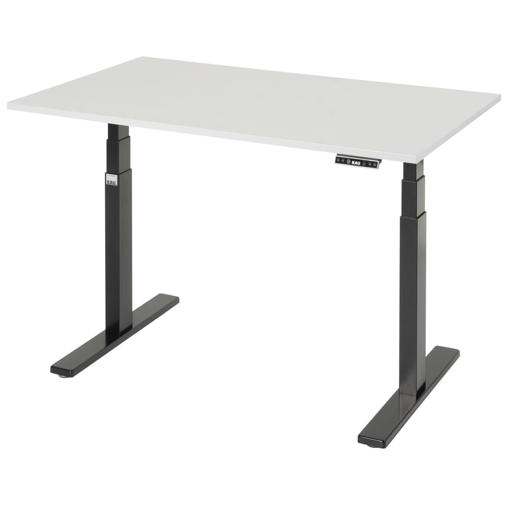 Produktabbildung Nr. 4: RAU Schreibtisch adlatus 100, elektrisch höhenverstellbar, HxBxT 650-1.300 x 1.250 x 800 mm, tiefschwarz, Melamin Arbeitsplatte