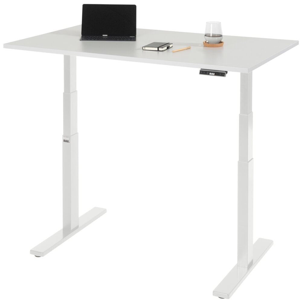 Produktabbildung Nr. 5: RAU Schreibtisch adlatus 100, elektrisch höhenverstellbar, HxBxT 650-1.300 x 1.250 x 800 mm, lichtgrau, Melamin Arbeitsplatte