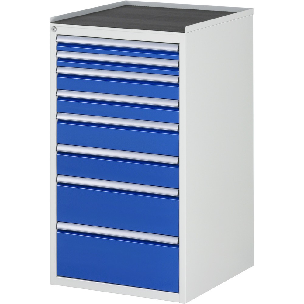 Produktabbildung Nr. 1: RAU Schubladenschrank Serie 7000, HxBxT 1.035 x 580 x 650 mm, 8 x 100%-Auszug-Schubladen 2 x 60, 2 x 90, 2 x 120, 1 x 180, 1 x 210 mm, Arbeitsplatte Metall