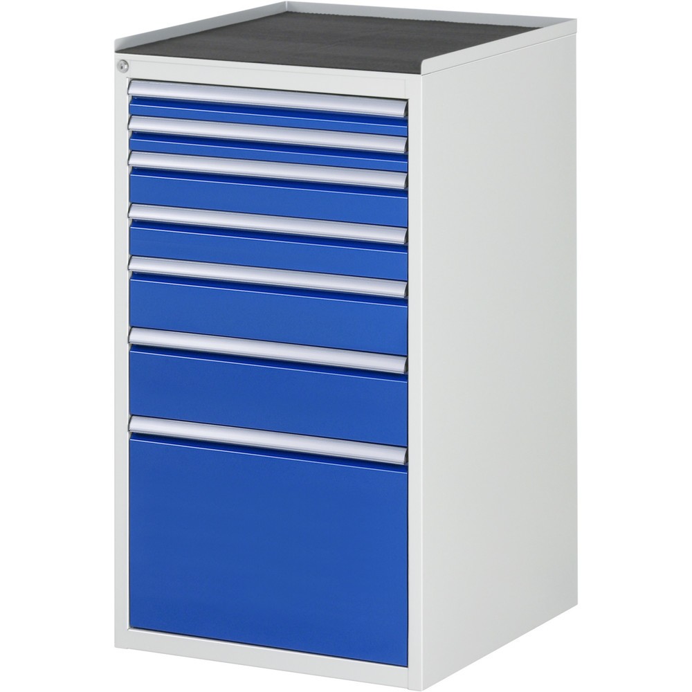 Produktabbildung Nr. 1: RAU Schubladenschrank Serie 7000, HxBxT 1.035 x 580 x 650 mm, 7 x 90%-Auszug-Schubladen 2 x 60, 2 x 90, 1 x 120, 1 x 150, 1 x 360 mm, Arbeitsplatte Metall