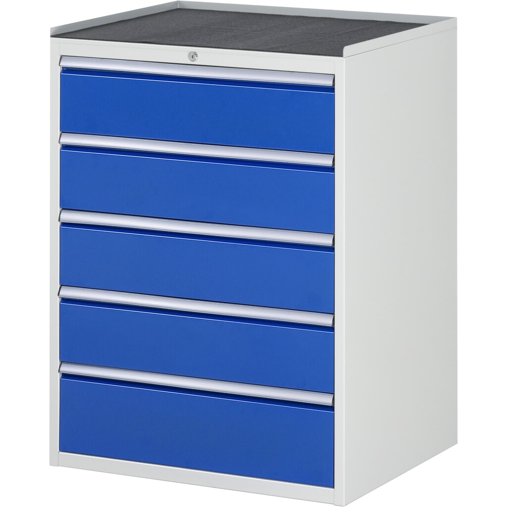 RAU Schubladenschrank Serie 7000, HxBxT 1.035 x 770 x 650 mm, 5 x 90%-Auszug-Schubladen 4 x 180, 1 x 210 mm, Arbeitsplatte Metall Produktabbildung: RAU Schubladenschrank Serie 7000, HxBxT 1.035 x 770 x 650 mm, 5 x 90%-Auszug-Schubladen 4 x 180, 1 x 210 mm, Arbeitsplatte Metall