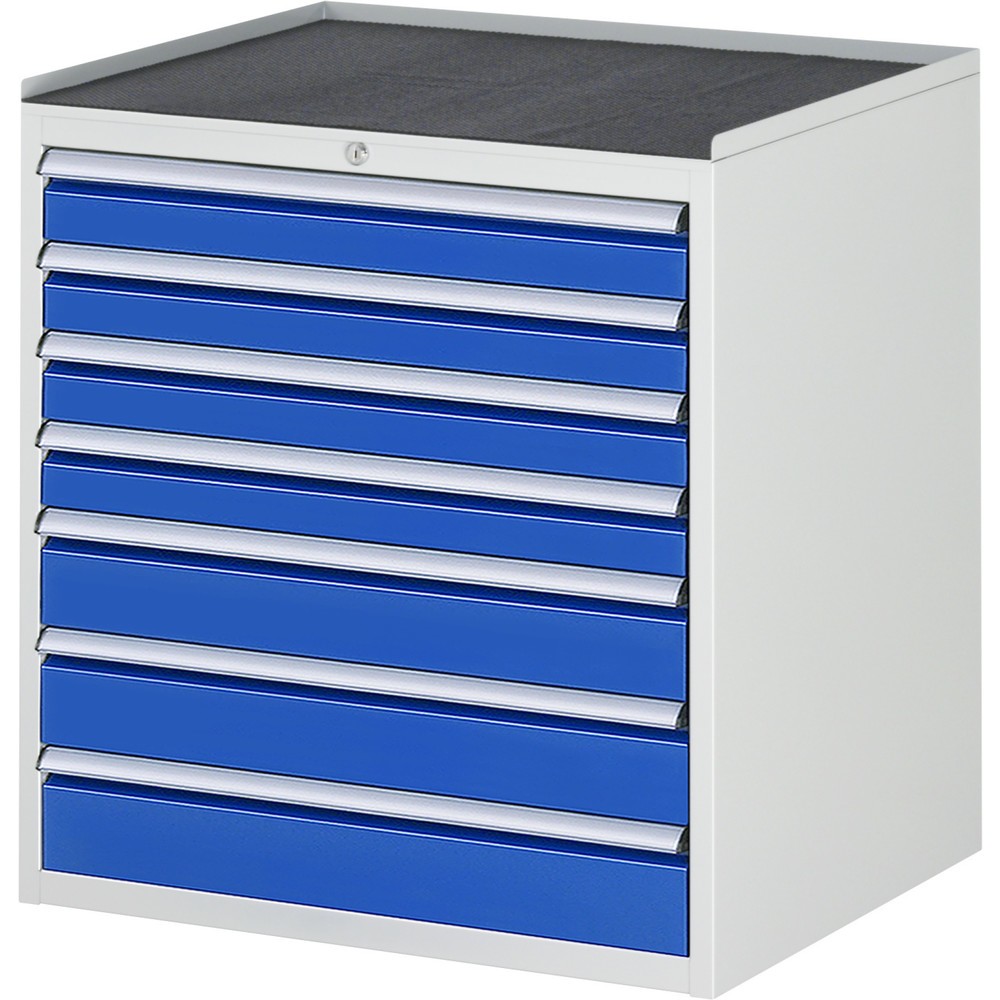 Produktabbildung Nr. 1: RAU Schubladenschrank Serie 7000, HxBxT 825 x 770 x 650 mm, 7 x 100%-Auszug-Schubladen 4 x 90, 3 x 120 mm, Arbeitsplatte Metall