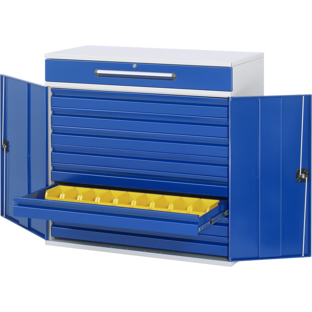 Produktabbildung: RAU Pultschrank, HxBxT 1.060 x 1.100 x 520 mm, Schubladen 8 x 80, 1 x 120 mm