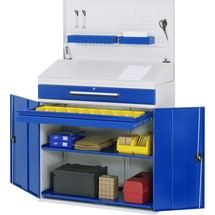 Produktabbildung Nr. 1: RAU Pultschrank, HxBxT 1.110-1.770 x 1.100 x 520 mm, Schubladen 1 x 80, 1 x 120 mm