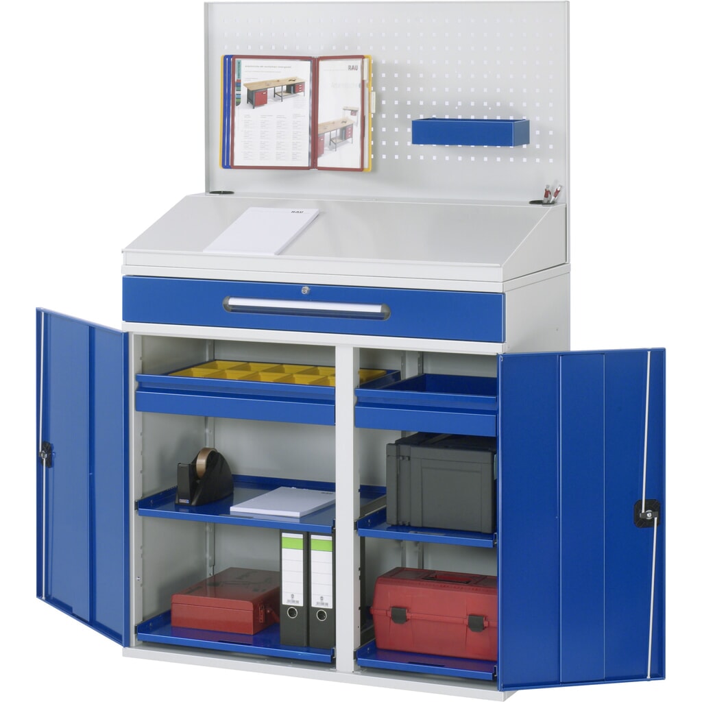 Produktabbildung Nr. 3: RAU Pultschrank, HxBxT 1.110-1.770 x 1.100 x 520 mm, Schubladen 2 x 80, 1 x 120 mm