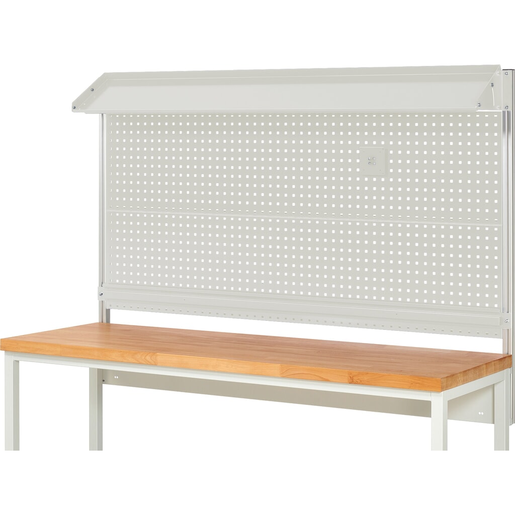 RAU Werkbank-Aufbau, HxBxT 1.130 x 2.000 x 350 mm, mit 1 neigbaren Metallablage, 1 Halteschiene und 1 Flachbildschirmhalter, Komplettset 02 für Produktbreite 2.000 mm Produktabbildung Nr. 2: RAU Werkbank-Aufbau, HxBxT 1.130 x 2.000 x 350 mm, mit 1 neigbaren Metallablage, 1 Halteschiene und 1 Flachbildschirmhalter, Komplettset 02 für Produktbreite 2.000 mm