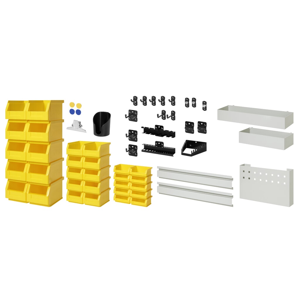 RAU System-Zubehör Set-01, 59-teilig für Werkbank-Aufbauten Produktabbildung: RAU System-Zubehör Set-01, 59-teilig für Werkbank-Aufbauten