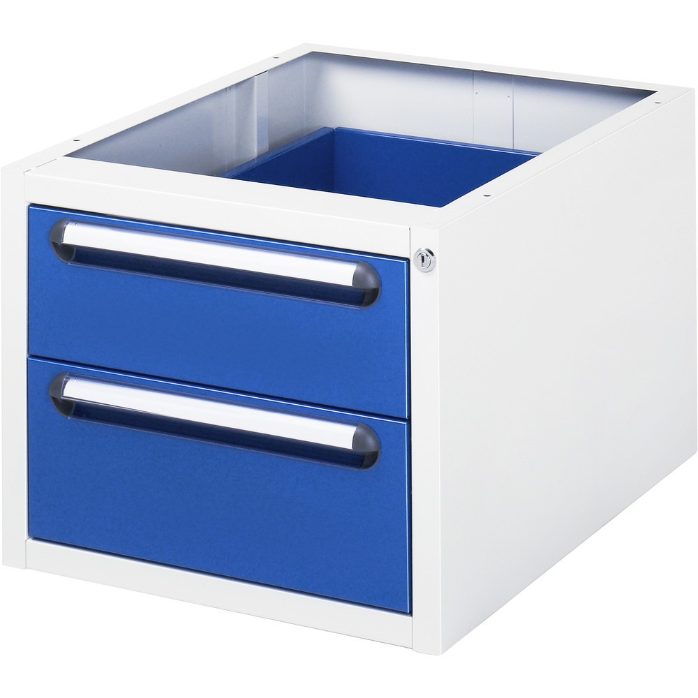 Produktabbildung: RAU Unterbau-Container für Werktisch Serie Tom, HxBxT 395 x 480 x 600 mm, mit 2 Schubladen