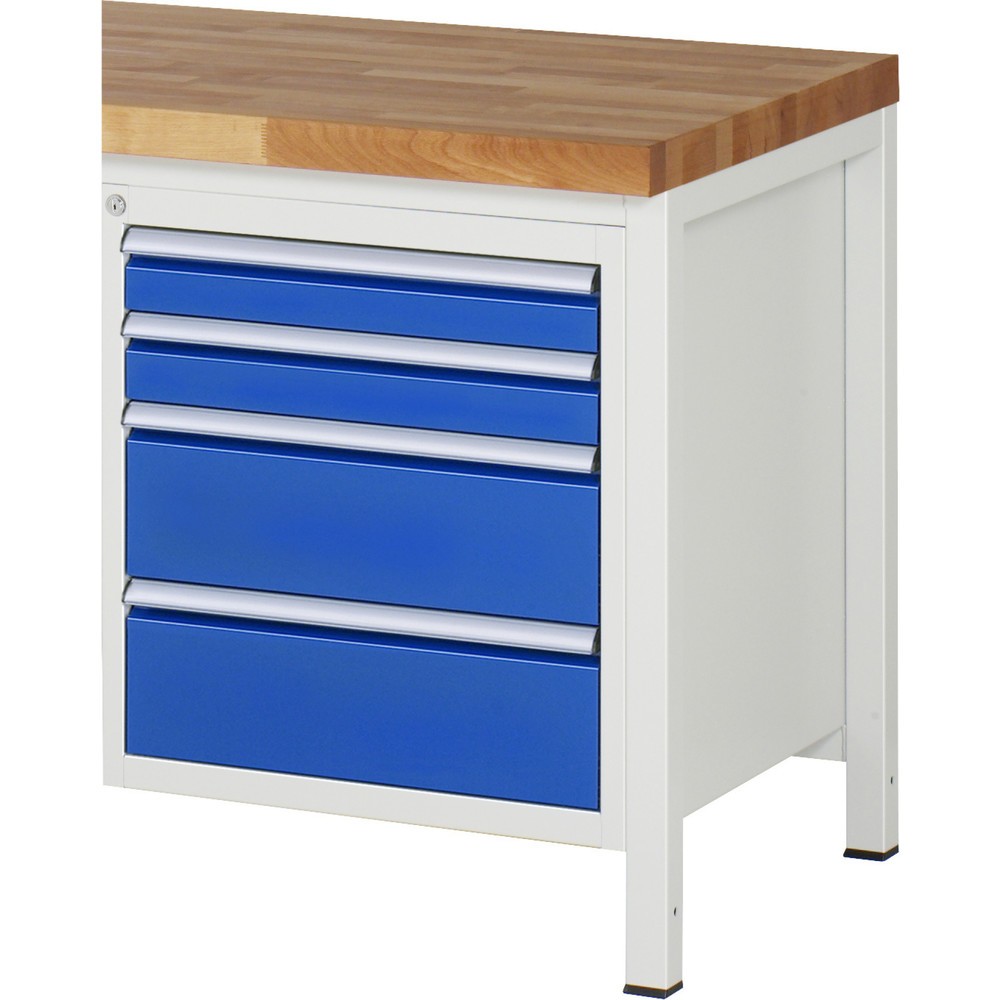 Produktabbildung Nr. 1: RAU Unterbau-Container Serie 7000, HxBxT 620 x 580 x 650 mm, 4 x 90%-Auszug-Schubladen 2 x 90, 2 x 180 mm