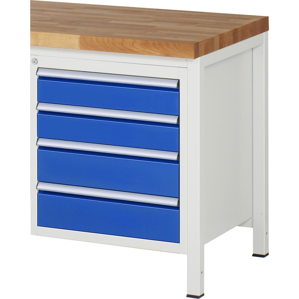 Produktabbildung Nr. 1: RAU Unterbau-Container Serie 7000, HxBxT 620 x 580 x 650 mm, 4 x 100%-Auszug-Schubladen 2 x 120, 2 x 150 mm