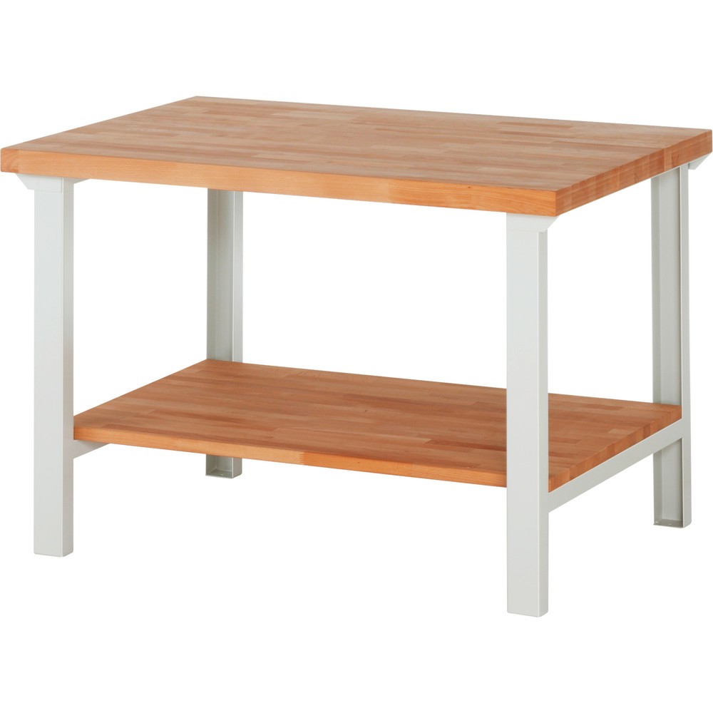 Produktabbildung Nr. 1: RAU Werkbank Serie 7000, 1 Buche-Massiv-Ablageboden, HxBxT 840 x 1.250 x 900 mm