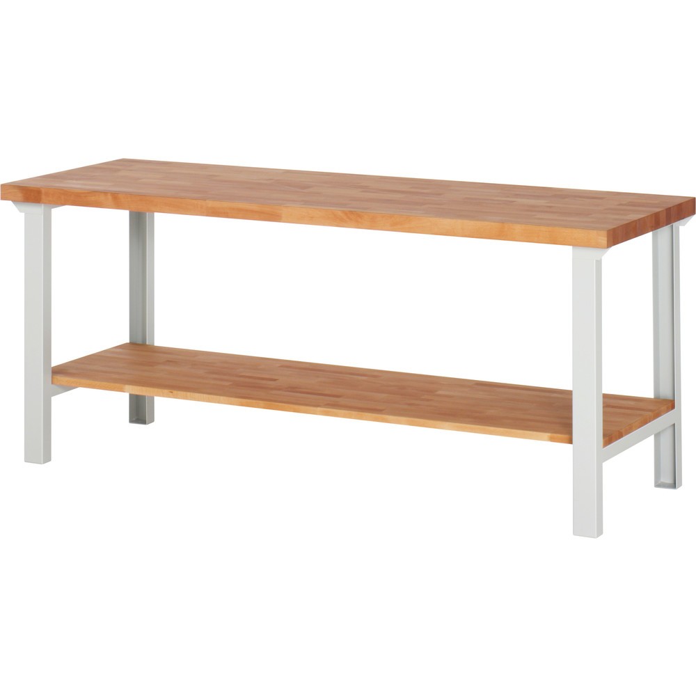 Produktabbildung Nr. 1: RAU Werkbank Serie 7000, 1 Buche-Massiv-Ablageboden, HxBxT 840 x 2.000 x 700 mm