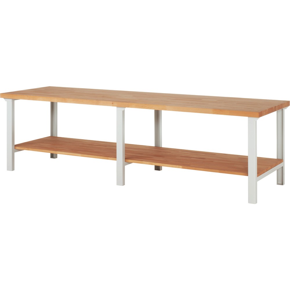 Produktabbildung Nr. 1: RAU Werkbank Serie 7000, 1 Buche-Massiv-Ablageboden, HxBxT 840 x 3.000 x 900 mm