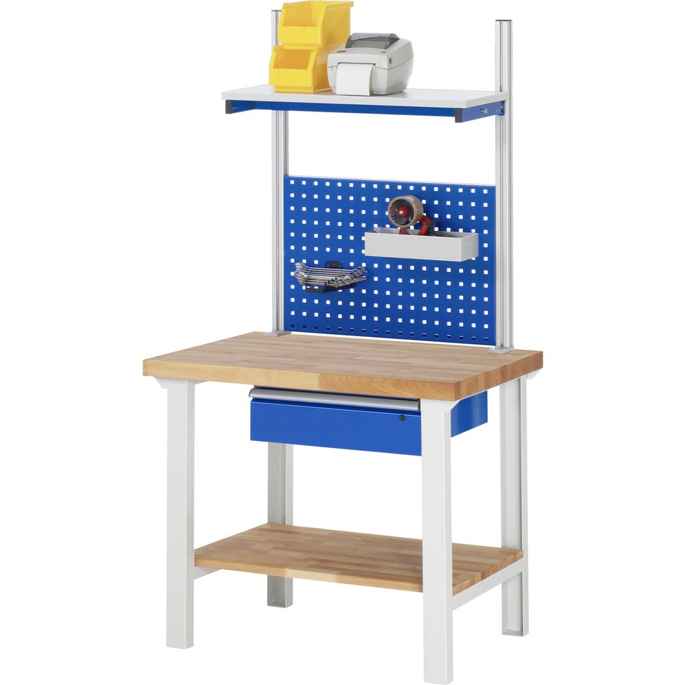 Produktabbildung Nr. 4: RAU Werkbank Serie 7000, 1 Buche-Massiv-Ablageboden, HxBxT 840 x 1.000 x 700 mm, 1 Schublade 1 x 150 mm