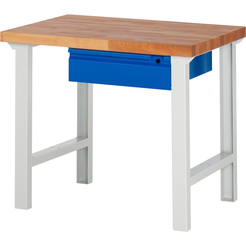 Produktabbildung: RAU Werkbank Serie 7000, HxBxT 840 x 1.000 x 700 mm, 1 Schublade, integrierte Griffleiste