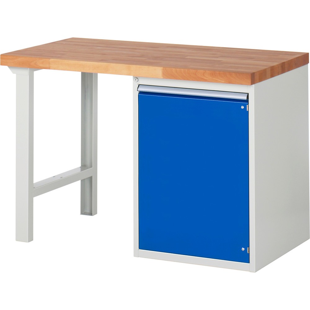 Produktabbildung Nr. 1: RAU Werkbank Serie 7000, 1 Container, HxBxT 840 x 1.250 x 700 mm, 1 Flügeltür, 1 Fachboden