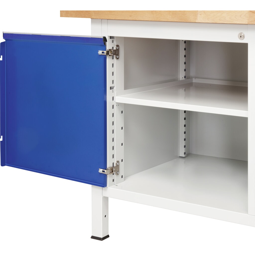 RAU Werkbank Serie 8000, 1 Dreifach-Container, 1 Flügeltür, HxBxT 840-1.040 x 1.250 x 700 mm, 5 x 90%-Auszug-Schubladen, 2 XXL unten Produktabbildung Nr. 7: RAU Werkbank Serie 8000, 1 Dreifach-Container, 1 Flügeltür, HxBxT 840-1.040 x 1.250 x 700 mm, 5 x 90%-Auszug-Schubladen, 2 XXL unten