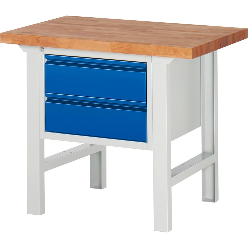 Produktabbildung Nr. 1: RAU Werkbank Serie 7000, 1 Container, HxBxT 840 x 1.000 x 700 mm, 2 x 90%-Auszug-Schubladen 2 x 180 mm