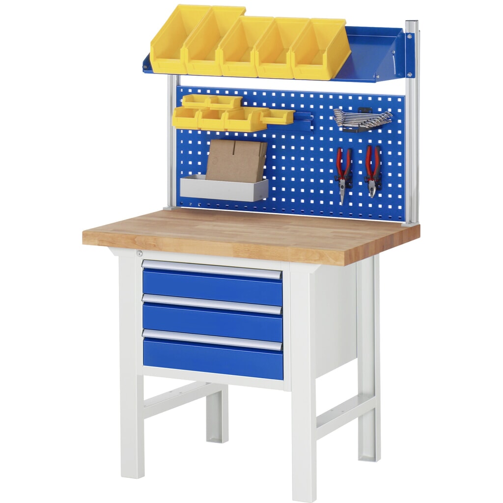RAU Werkbank Serie 7000, HxBxT 840 x 1.000 x 700 mm, 3 Schubladen 1 x 60 mm, 1 x 120 mm, 1 x 180 mm Produktabbildung Nr. 9: RAU Werkbank Serie 7000, HxBxT 840 x 1.000 x 700 mm, 3 Schubladen 1 x 60 mm, 1 x 120 mm, 1 x 180 mm