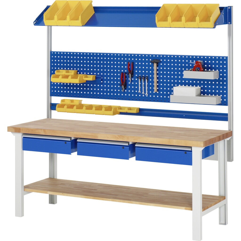 RAU Werkbank Serie 7000, HxBxT 840 x 2.000 x 700 mm, 3 Schubladen 3 x 150 mm, Schubladen-TK 50 kg Produktabbildung Nr. 5: RAU Werkbank Serie 7000, HxBxT 840 x 2.000 x 700 mm, 3 Schubladen 3 x 150 mm, Schubladen-TK 50 kg
