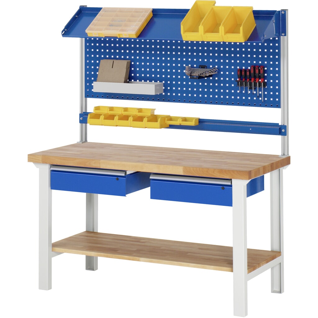 Produktabbildung Nr. 6: RAU Werkbank Serie 7000, HxBxT 790-1.140 x 1.500 x 700 mm, 2 Schubladen, ErgoScript