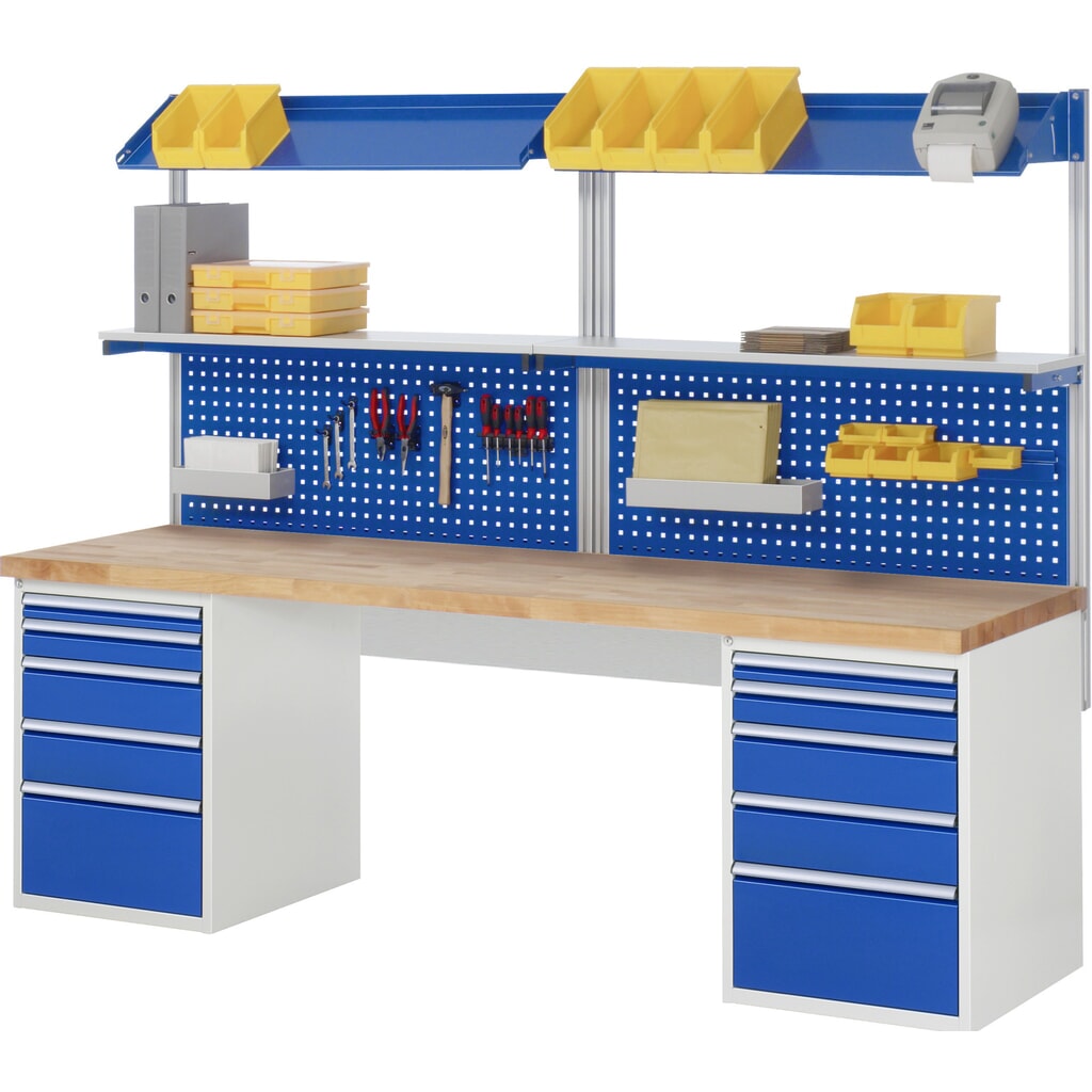RAU Werkbank Serie 7000, 2 Container, HxBxT 840 x 2.500 x 900 mm, 12 x 100%-Auszug-Schubladen 3 x 60 mm, 3 x 90 mm, 1 x 120 mm, 1 x 150 mm, 4 x 180 mm Produktabbildung Nr. 6: RAU Werkbank Serie 7000, 2 Container, HxBxT 840 x 2.500 x 900 mm, 12 x 100%-Auszug-Schubladen 3 x 60 mm, 3 x 90 mm, 1 x 120 mm, 1 x 150 mm, 4 x 180 mm