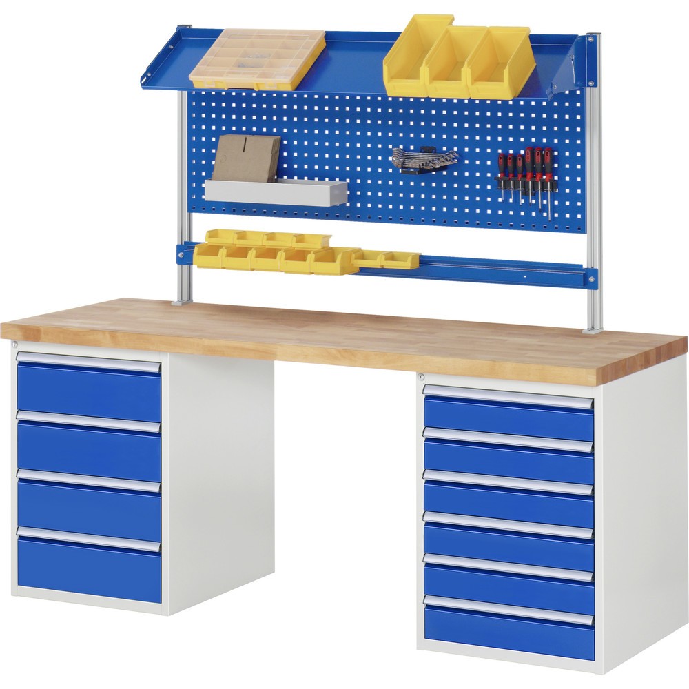 Produktabbildung Nr. 7: RAU Werkbank Serie 7000, 2 Container, HxBxT 890 x 2.000 x 700 mm, 12 x 90%-Auszug-Schubladen 3 x 60 mm, 3 x 90 mm, 1 x 120 mm, 1 x 150 mm, 4 x 180 mm