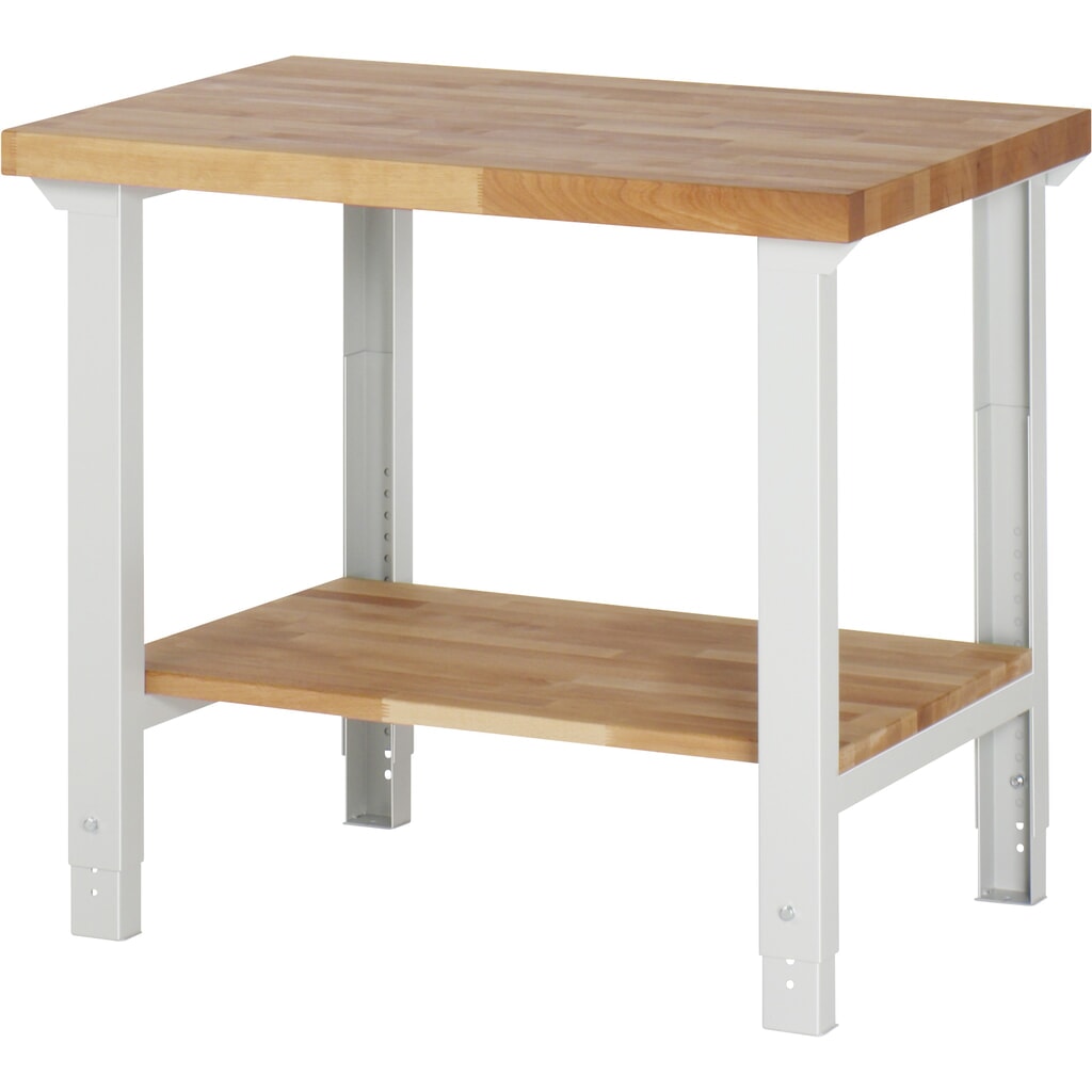 RAU Werkbank Serie 7000, HxBxT 790-1.140 x 1.000 x 700 mm, Ablageboden unten Produktabbildung: RAU Werkbank Serie 7000, HxBxT 790-1.140 x 1.000 x 700 mm, Ablageboden unten