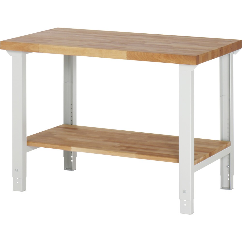 Produktabbildung: RAU Werkbank Serie 7000, HxBxT 790-1.140 x 1.250 x 700 mm, Ablageboden unten