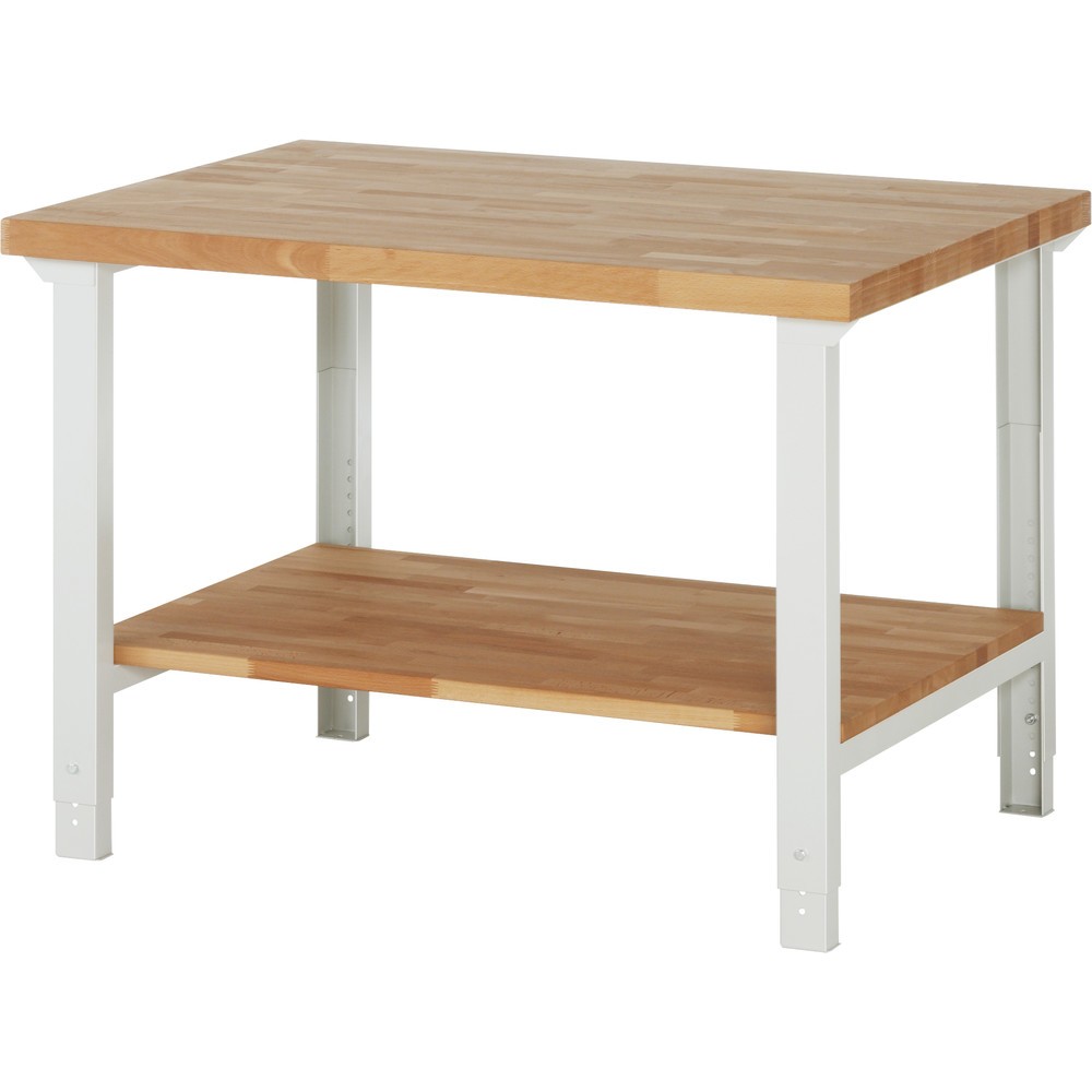 Produktabbildung: RAU Werkbank Serie 7000, HxBxT 790-1.140 x 1.250 x 900 mm, Ablageboden unten