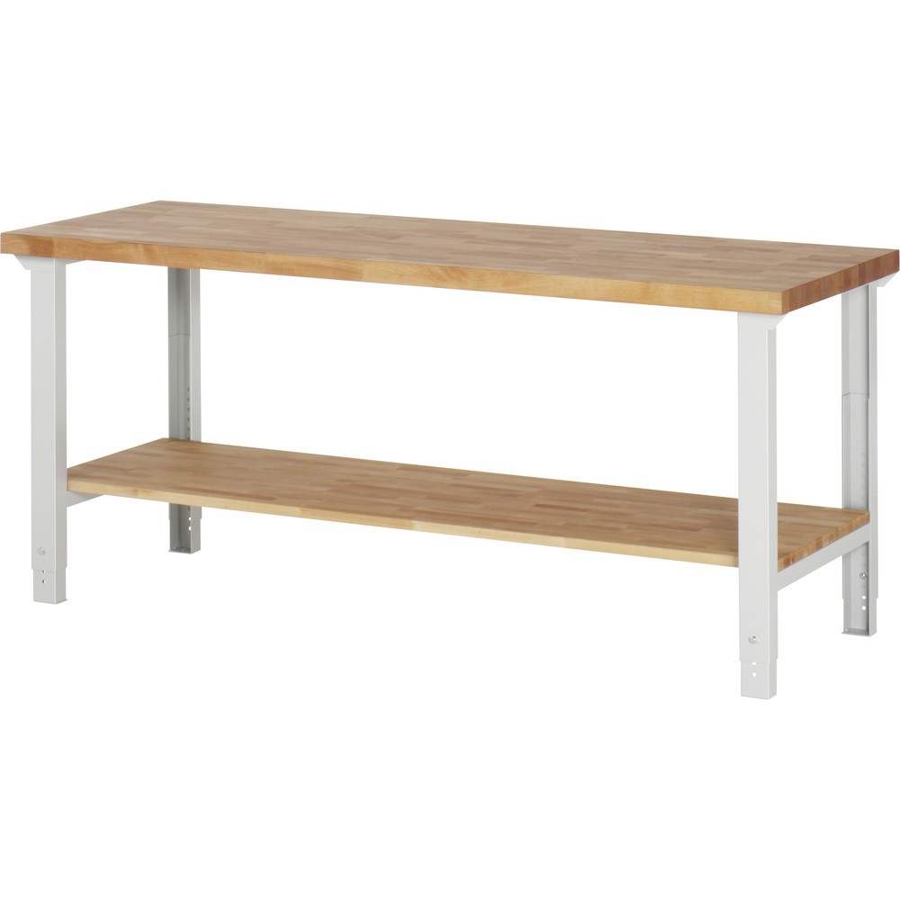 Produktabbildung Nr. 1: RAU Werkbank Serie 7000, HxBxT 790-1.140 x 2.000 x 700 mm, Ablageboden unten