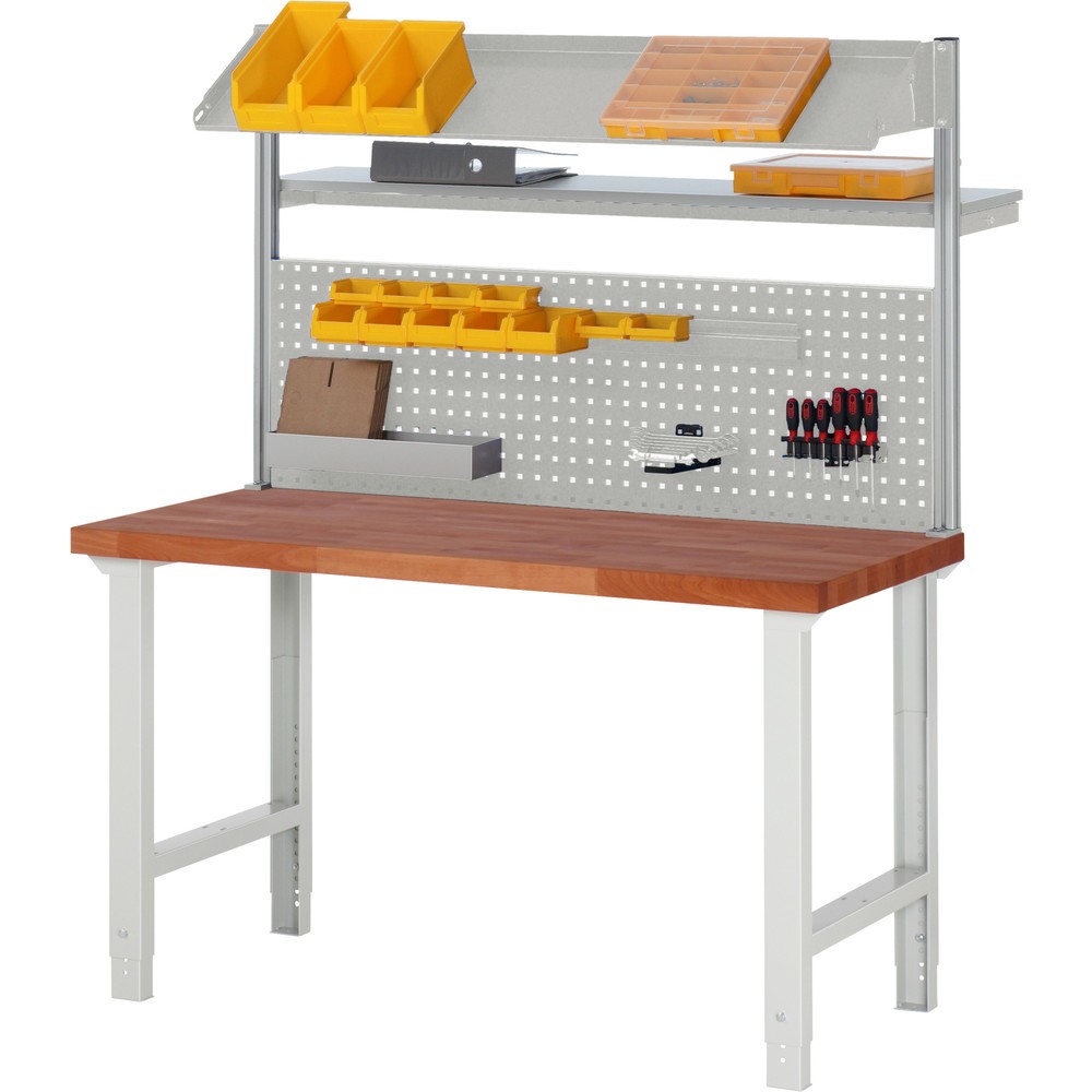 Produktabbildung Nr. 2: RAU Werkbank Serie 7000, Rotbuche-Massiv-Arbeitsplatte, 1 Schublade, HxBxT 790-1.140 x 1.500 x 700 mm, 1 Schublade
