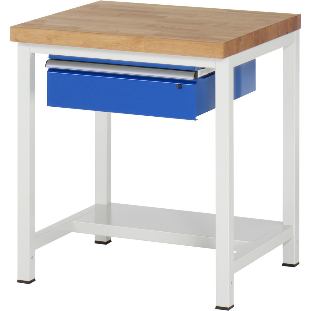 Produktabbildung Nr. 1: RAU Werkbank Serie 8000, HxBxT 840-1.040 x 750 x 700 mm, 1 Schublade, 1 Ablageboden Tiefe 320 mm