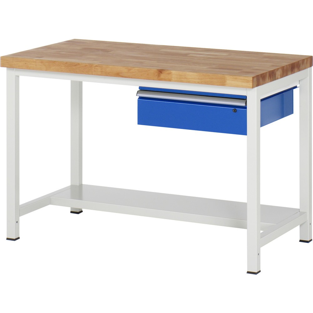 Produktabbildung Nr. 1: RAU Werkbank Serie 8000, HxBxT 840-1.040 x 1.250 x 700 mm, 1 Schublade, 1 Ablageboden Tiefe 320 mm