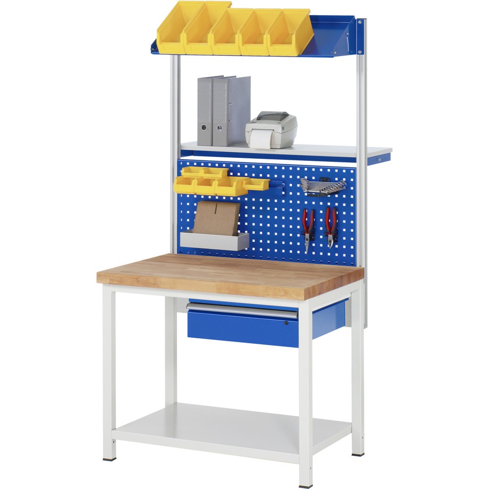 Produktabbildung Nr. 5: RAU Werkbank Serie 8000, HxBxT 840-1.040 x 1.000 x 700 mm, 1 Schublade, 1 Ablageboden Tiefe 650 mm
