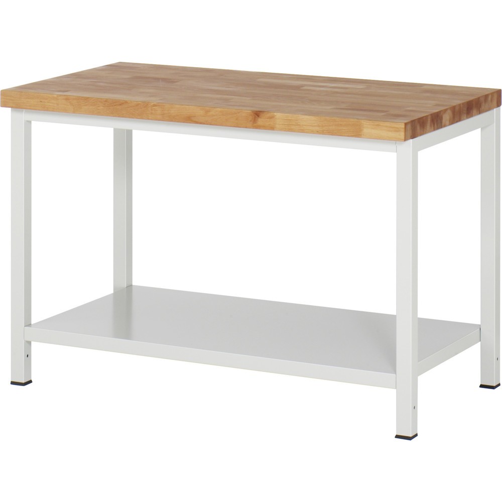 Produktabbildung: RAU Werkbank Serie 8000, 1 Ablageboden Tiefe 650 mm, HxBxT 840 x 1.250 x 700 mm