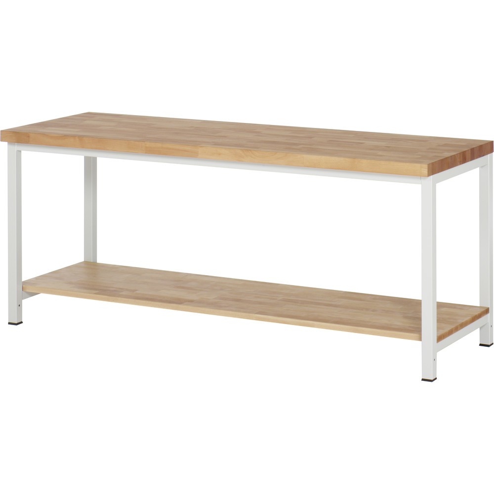 Produktabbildung Nr. 1: RAU Werkbank Serie 8000, 1 Buche-Massiv-Ablageboden Tiefe 557 mm, HxBxT 840 x 2.000 x 700 mm