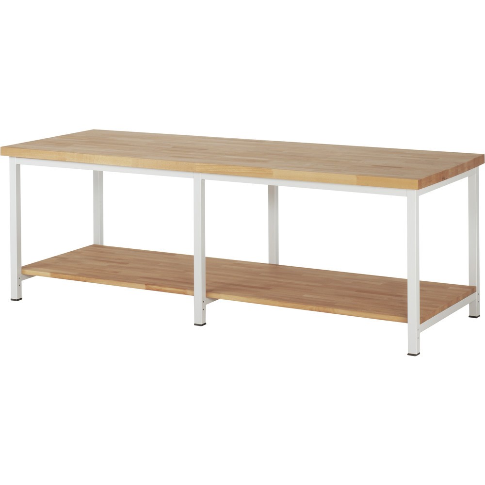 Produktabbildung: RAU Werkbank Serie 8000, HxBxT 840-1.040 x 2.500 x 900 mm, Ablageboden unten